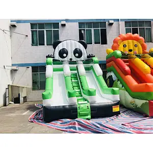 Inflatable customized panda,lion, candy theme water slide