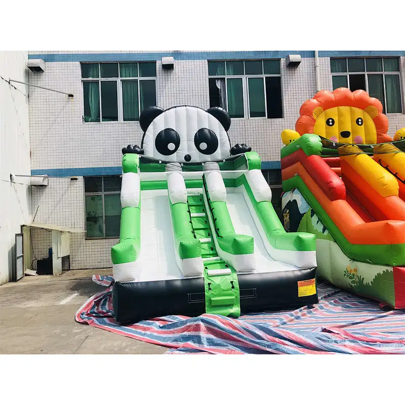 Inflatable customized panda,lion, candy theme water slide