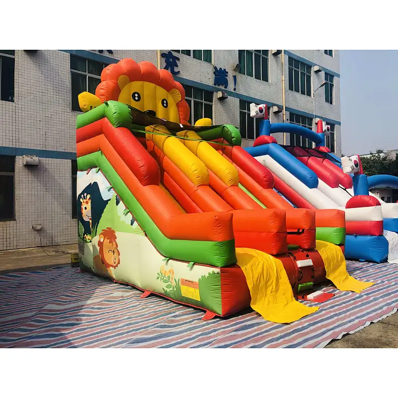 inflatable lion theme water slide-5x4x6m