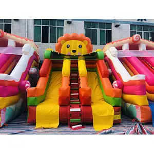 Inflatable customized panda,lion, candy theme water slide