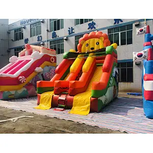 inflatable lion theme water slide-5x4x6m
