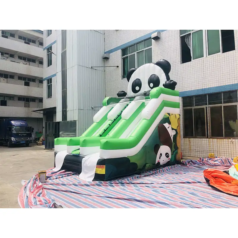 Inflatable customized panda,lion, candy theme water slide