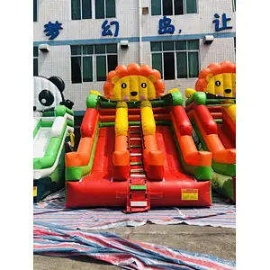 Inflatable customized panda,lion, candy theme water slide