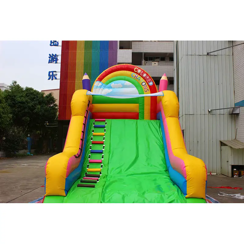 inflatable rainbow theme slide-6x4x5m