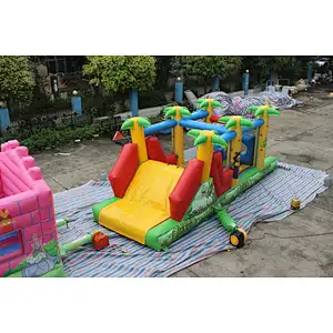 Inflatable zoo theme obstacle course-8x3x3m