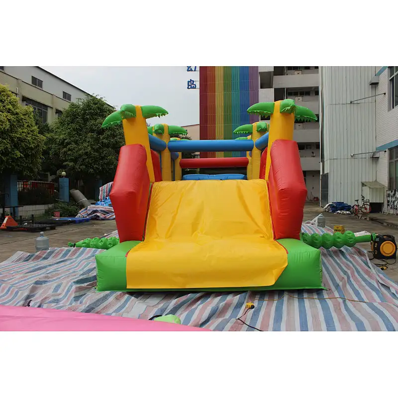 Inflatable zoo theme obstacle course-8x3x3m