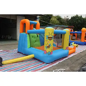 inflatable oxford cloth bee theme bouncer with slide