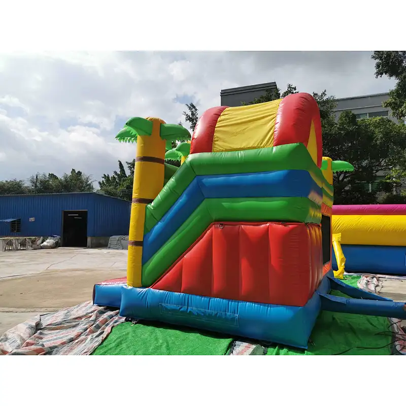 Inflatable mini lion bouncer with slide