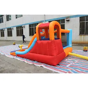 inflatable oxford cloth rocket theme bouncer with slide-370x260x185cm