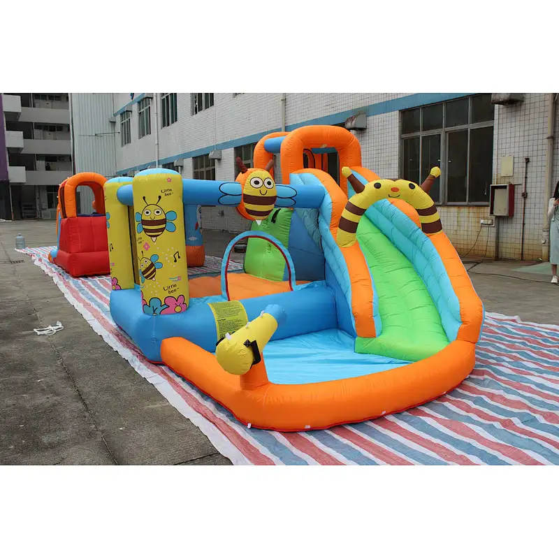 inflatable oxford cloth bee theme bouncer with slide
