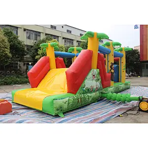 Inflatable zoo theme obstacle course-8x3x3m