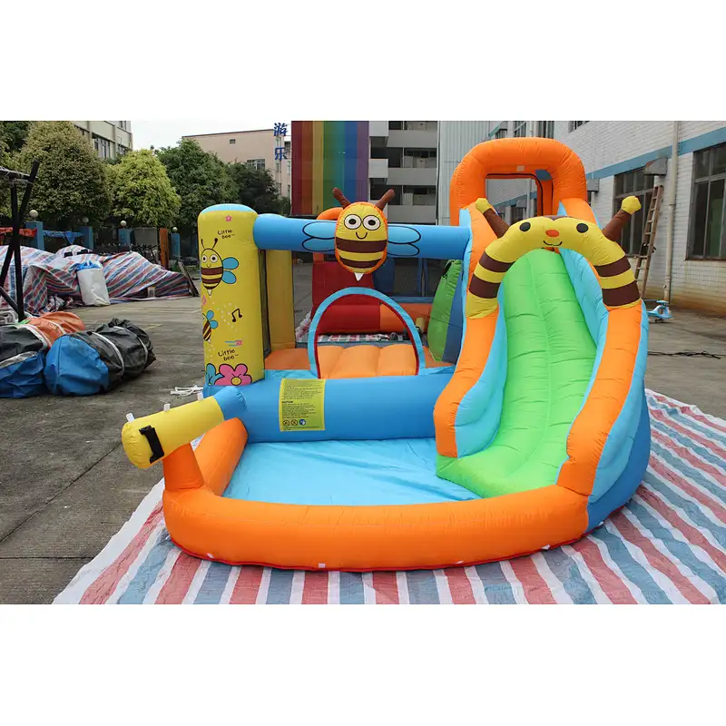 inflatable oxford cloth bee theme bouncer with slide