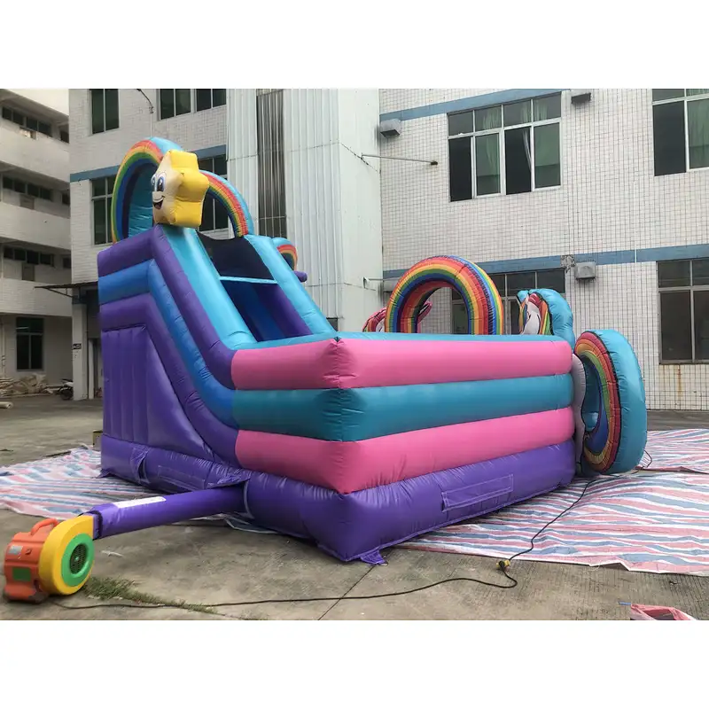 Inflatable unicorn theme bouncer with slide-5.6x4.8x4.5m