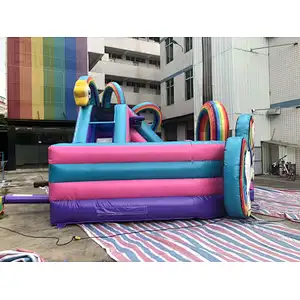 Inflatable unicorn theme bouncer with slide-5.6x4.8x4.5m