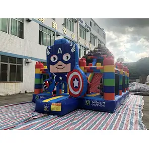 Captain America theme logo bouncer-8x5x5m