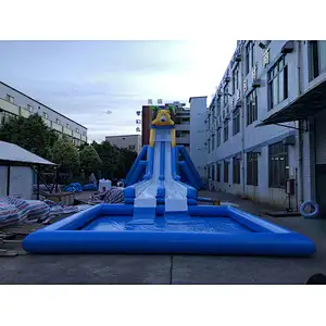 inflatable giant bear water slide-42x10x10m