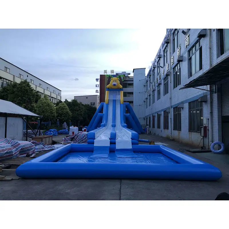 inflatable giant bear water slide-42x10x10m