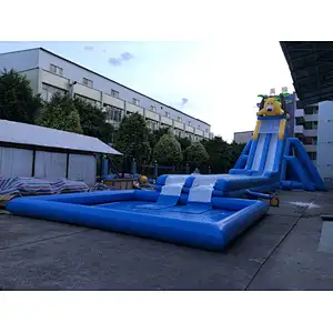 inflatable giant bear water slide-42x10x10m