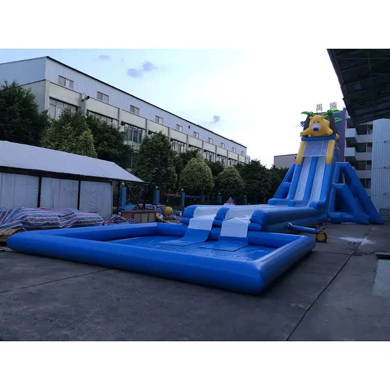 inflatable giant bear water slide-42x10x10m