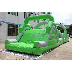 Inflatable green obstacle course-14x3.5x3.5m