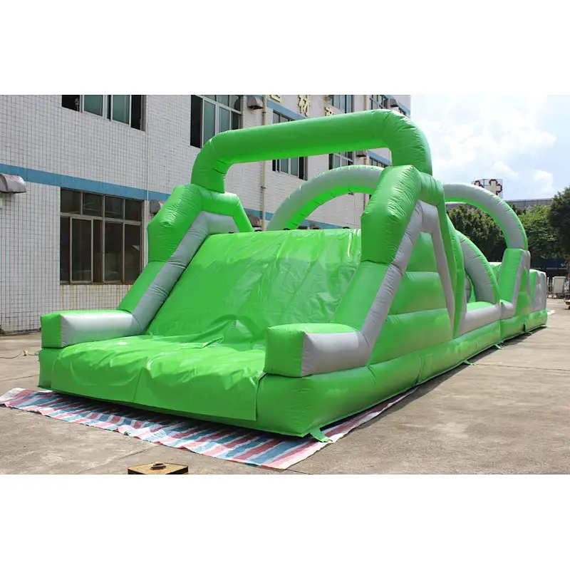 Inflatable green obstacle course-14x3.5x3.5m