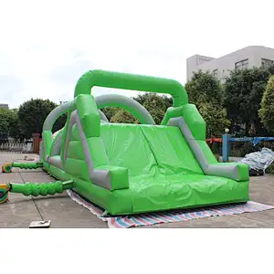 Inflatable green obstacle course-14x3.5x3.5m