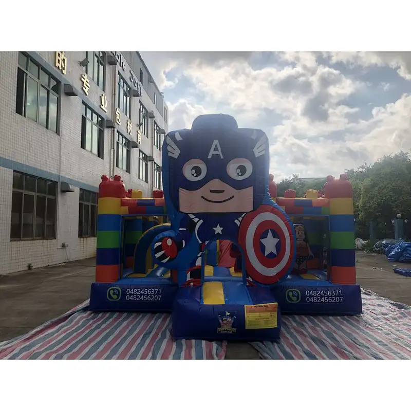 Captain America theme logo bouncer-8x5x5m