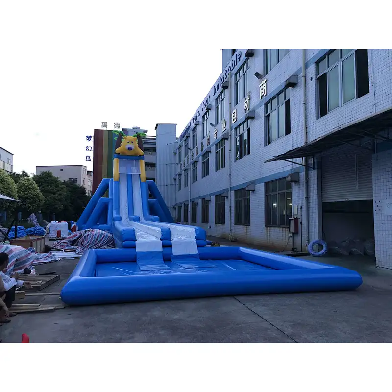 inflatable giant bear water slide-42x10x10m