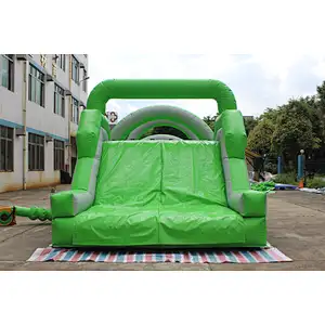 Inflatable green obstacle course-14x3.5x3.5m