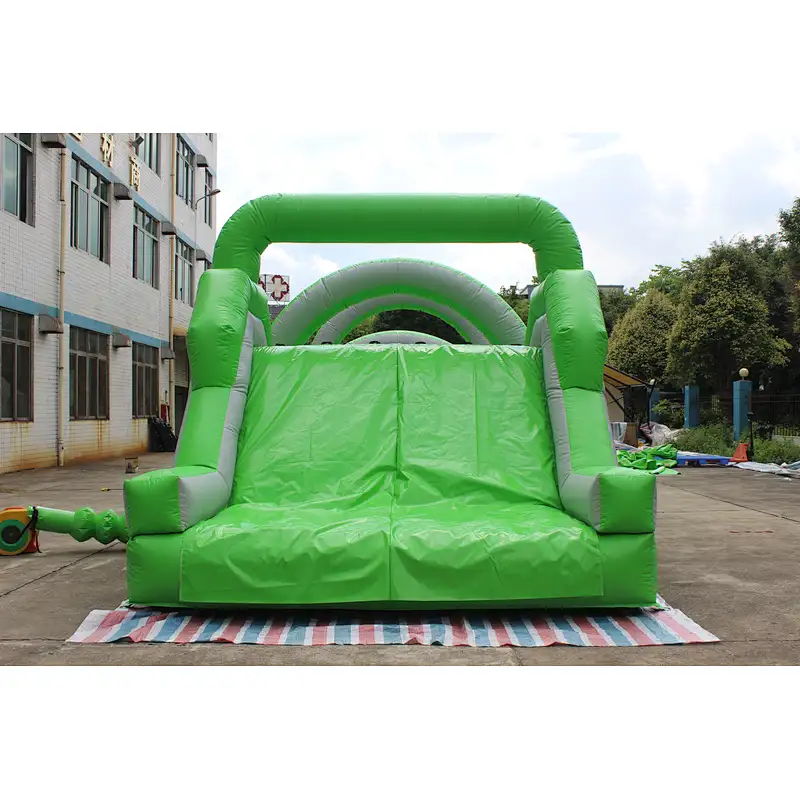 Inflatable green obstacle course-14x3.5x3.5m