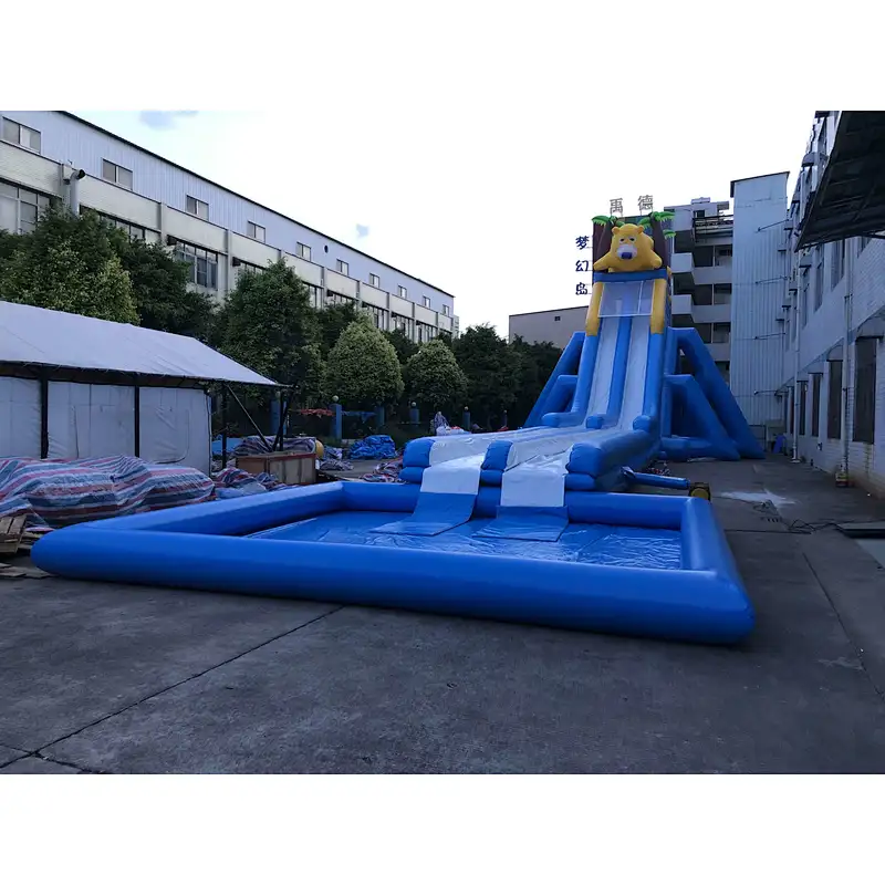 inflatable giant bear water slide-42x10x10m