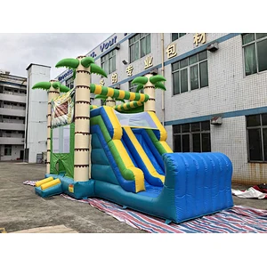 Inflatable tropical rainforest trampoline slide combination-8x4.8x5.5m