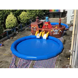 Inflatable Pirate Ship Paradise Slide-28*14m