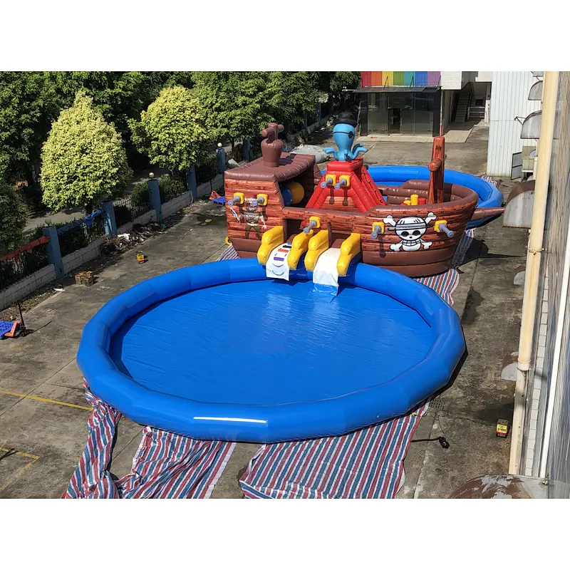 Inflatable Pirate Ship Paradise Slide-28*14m