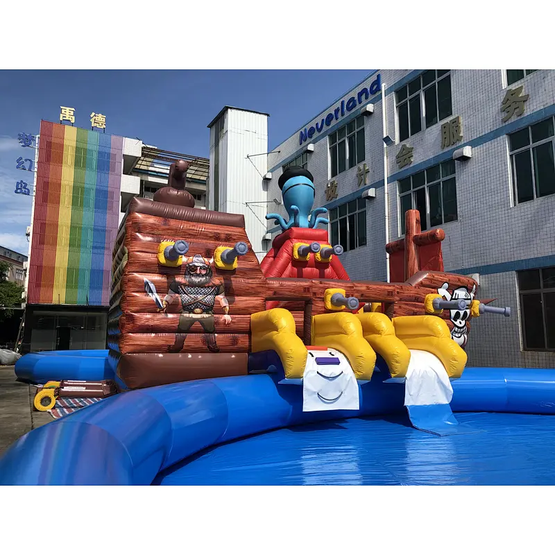Inflatable Pirate Ship Paradise Slide-28*14m
