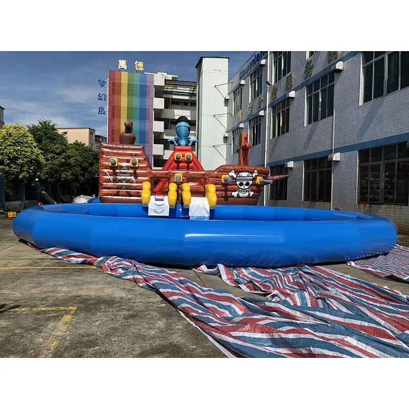 Inflatable Pirate Ship Paradise Slide-28*14m