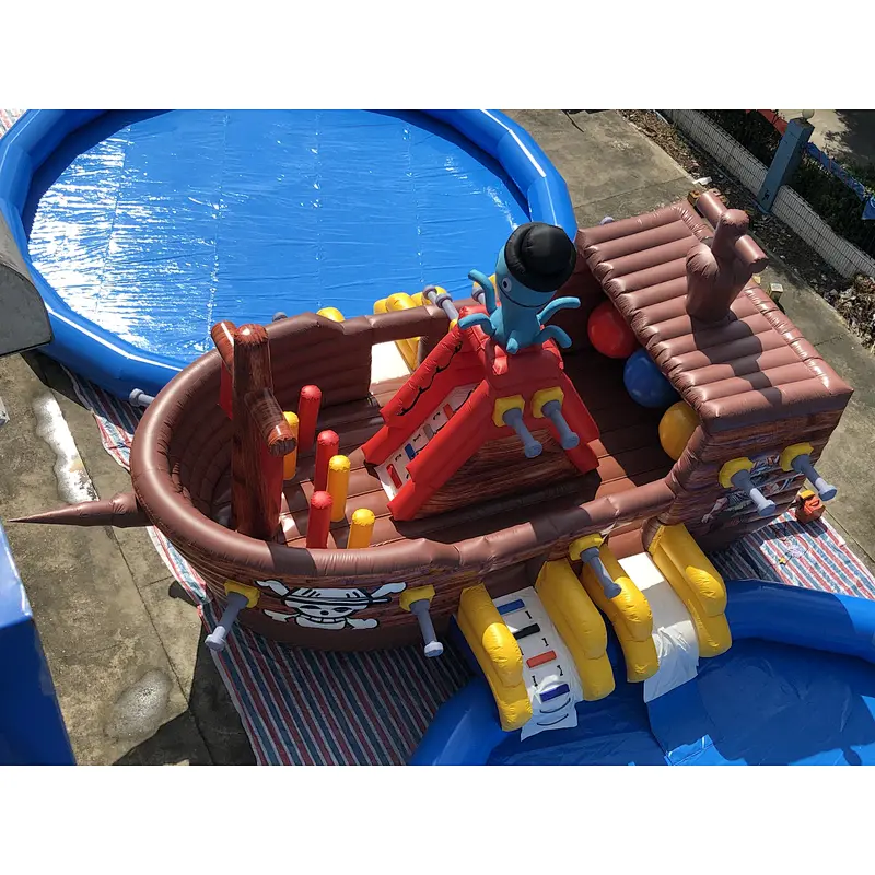 Inflatable Pirate Ship Paradise Slide-28*14m