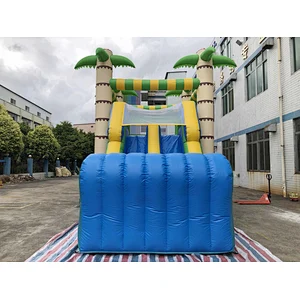 Inflatable tropical rainforest trampoline slide combination-8x4.8x5.5m
