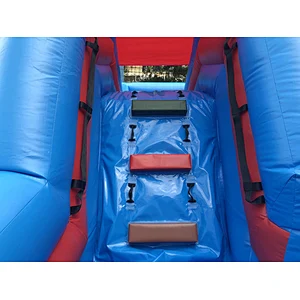 Inflatable red and blue cartoon trampoline slide combination-6x4.5x4m