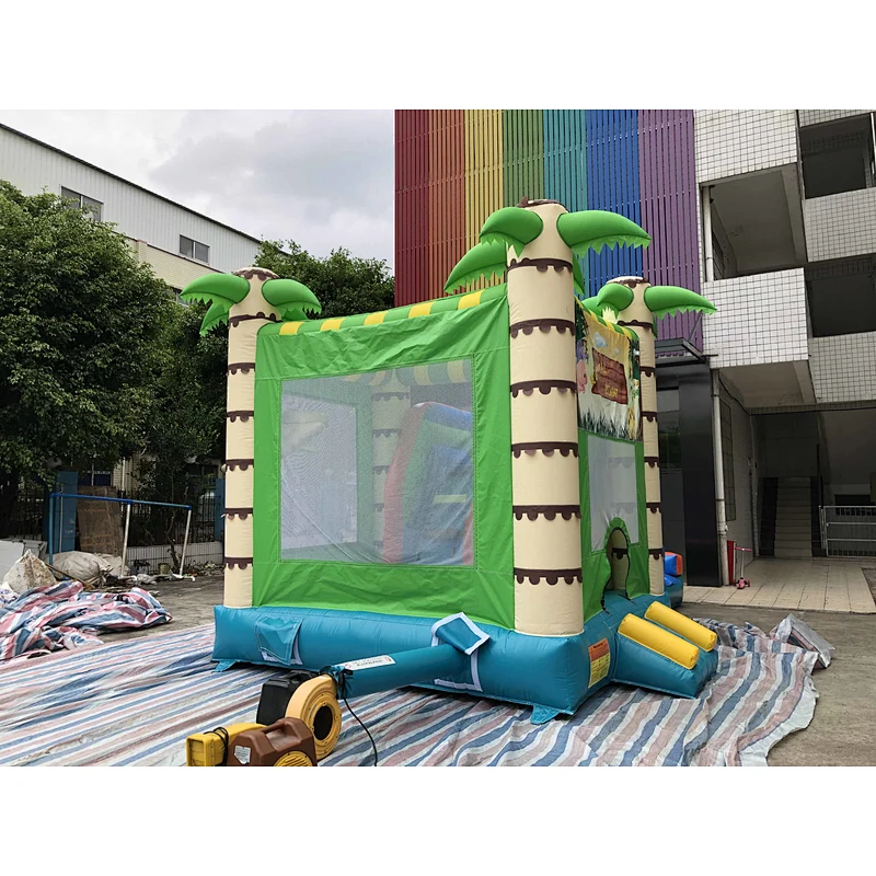 Inflatable coconut tree trampoline slide combination-6x4x4m