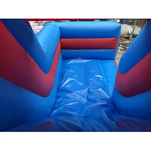 Inflatable red and blue cartoon trampoline slide combination-6x4.5x4m