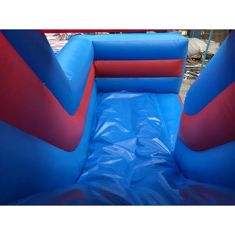 Inflatable red and blue cartoon trampoline slide combination-6x4.5x4m