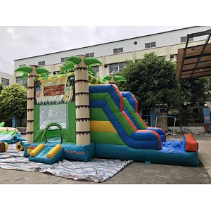 Inflatable coconut tree trampoline slide combination-6x4x4m