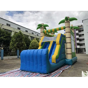 Inflatable tropical rainforest trampoline slide combination-8x4.8x5.5m