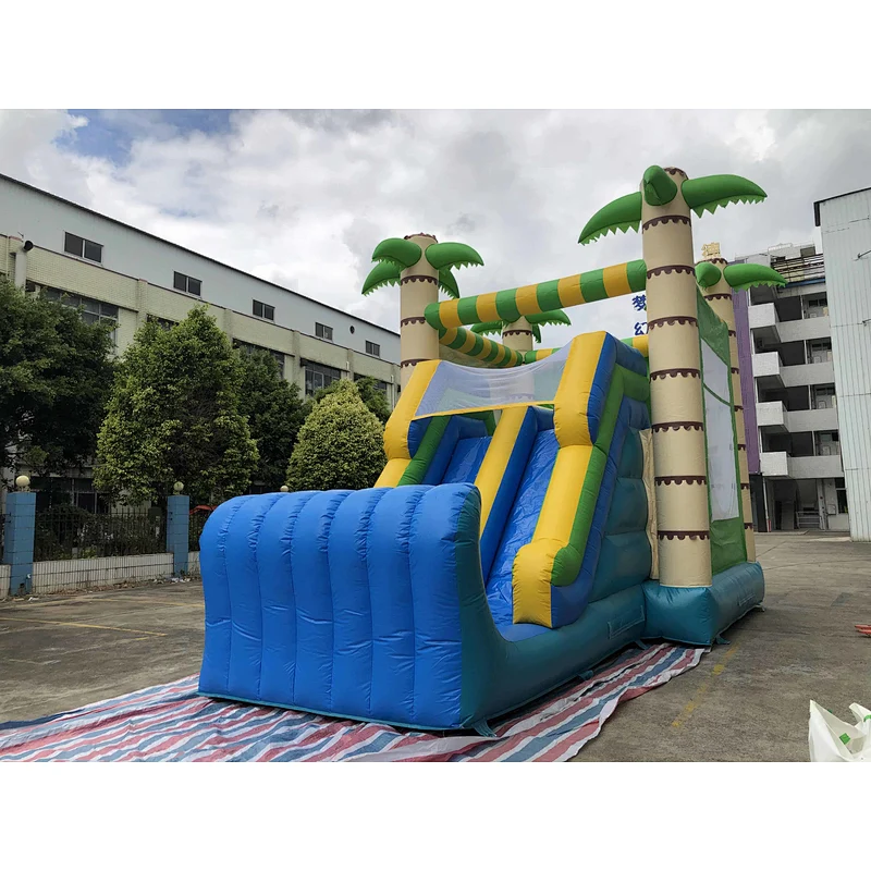 Inflatable tropical rainforest trampoline slide combination-8x4.8x5.5m