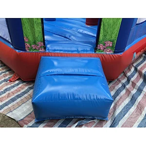 Inflatable red and blue cartoon trampoline slide combination-6x4.5x4m