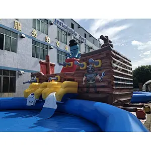 Inflatable Pirate Ship Paradise Slide-28*14m