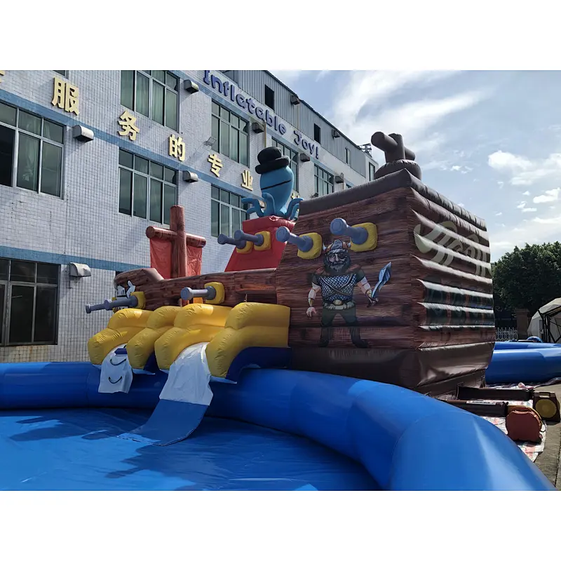 Inflatable Pirate Ship Paradise Slide-28*14m