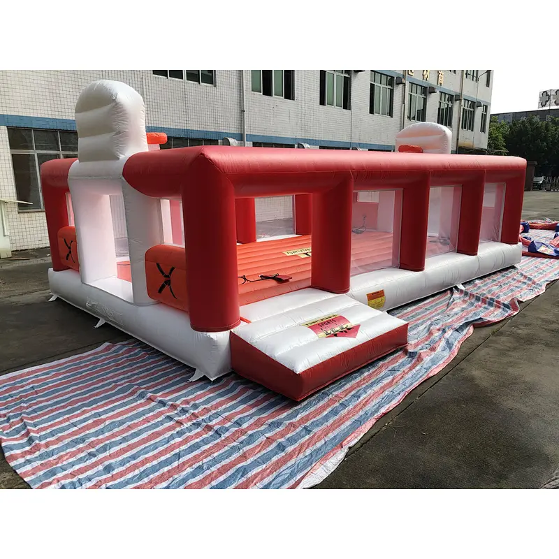 Inflatable basketball court bungee jumping combo-9x6.5x3.5m