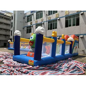 Inflatable rainbow airplane amusement park-17x10.1m